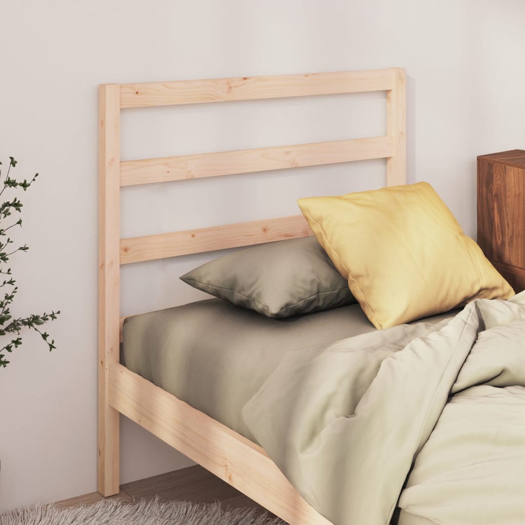 Bed Headboard Black 96X4X100 Cm Solid Wood Pine