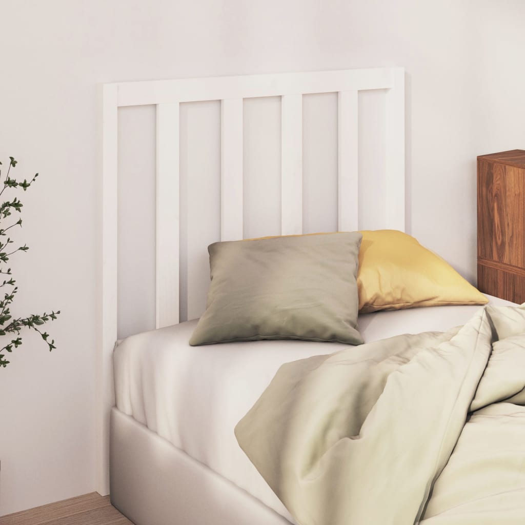 Bed Headboard White 96x4x100 cm Solid Wood Pine