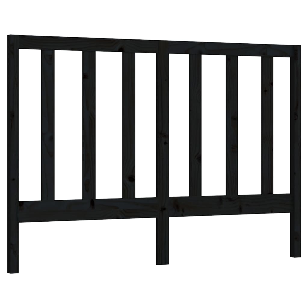 Bed Headboard Black 156X4X100 Cm Solid Wood Pine