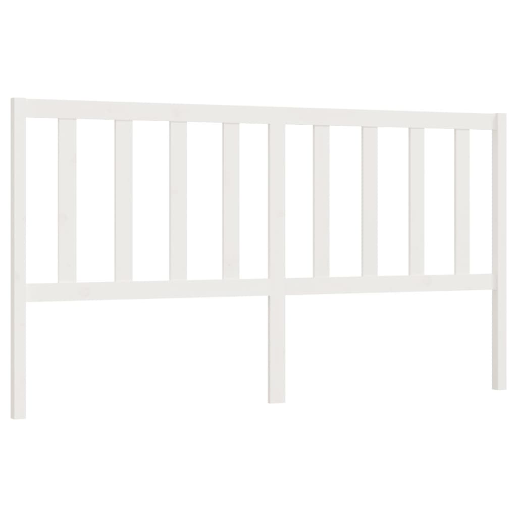 Bed Headboard White 186x4x100 cm Solid Wood Pine