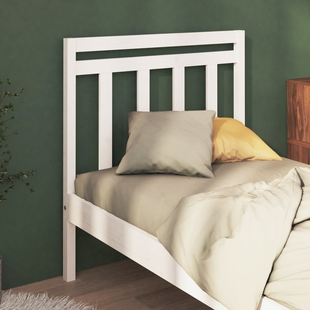 Bed Headboard White 96X4X100 Cm Solid Wood Pine