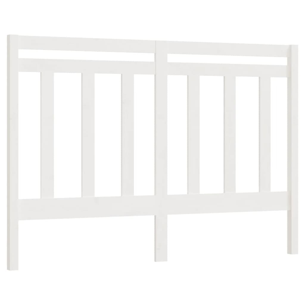 Bed Headboard White 141x4x100 cm Solid Wood Pine