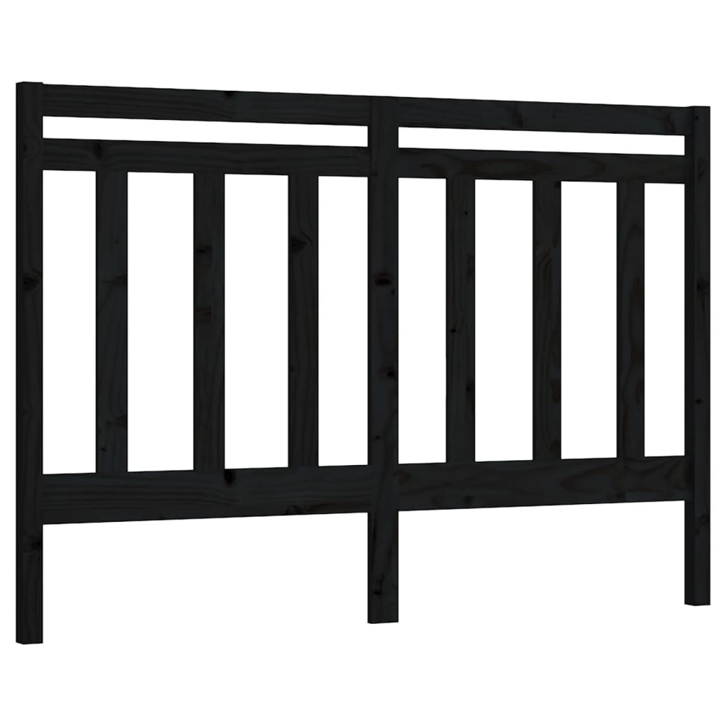 Bed Headboard Black 156x4x100 cm Solid Wood Pine