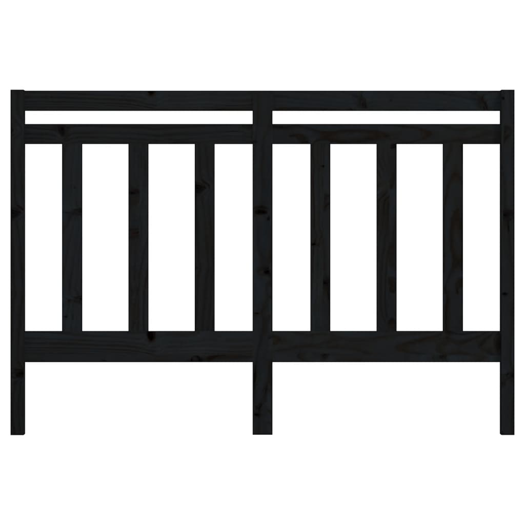 Bed Headboard Black 156x4x100 cm Solid Wood Pine