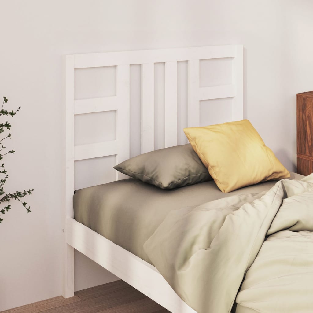 Bed Headboard White 156X4X100 Cm Solid Wood Pine