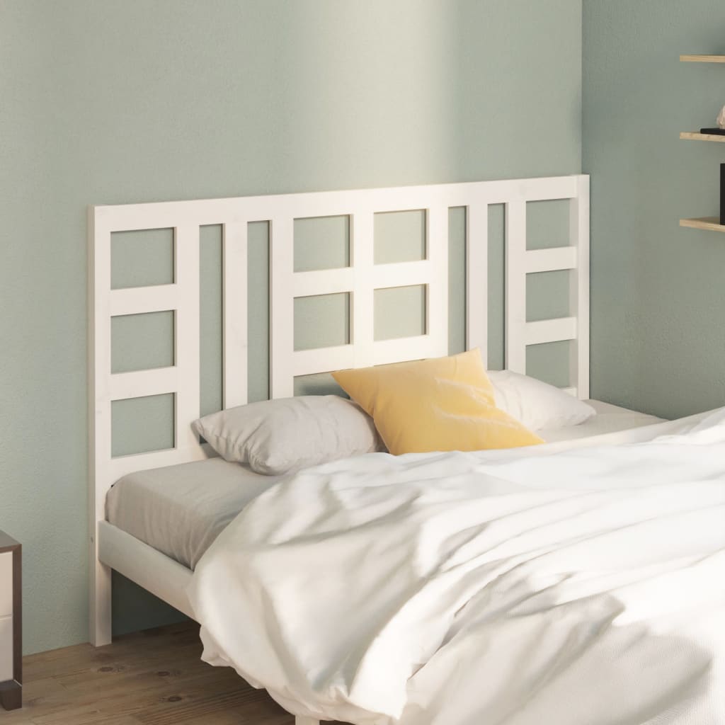 Bed Headboard White 156X4X100 Cm Solid Wood Pine