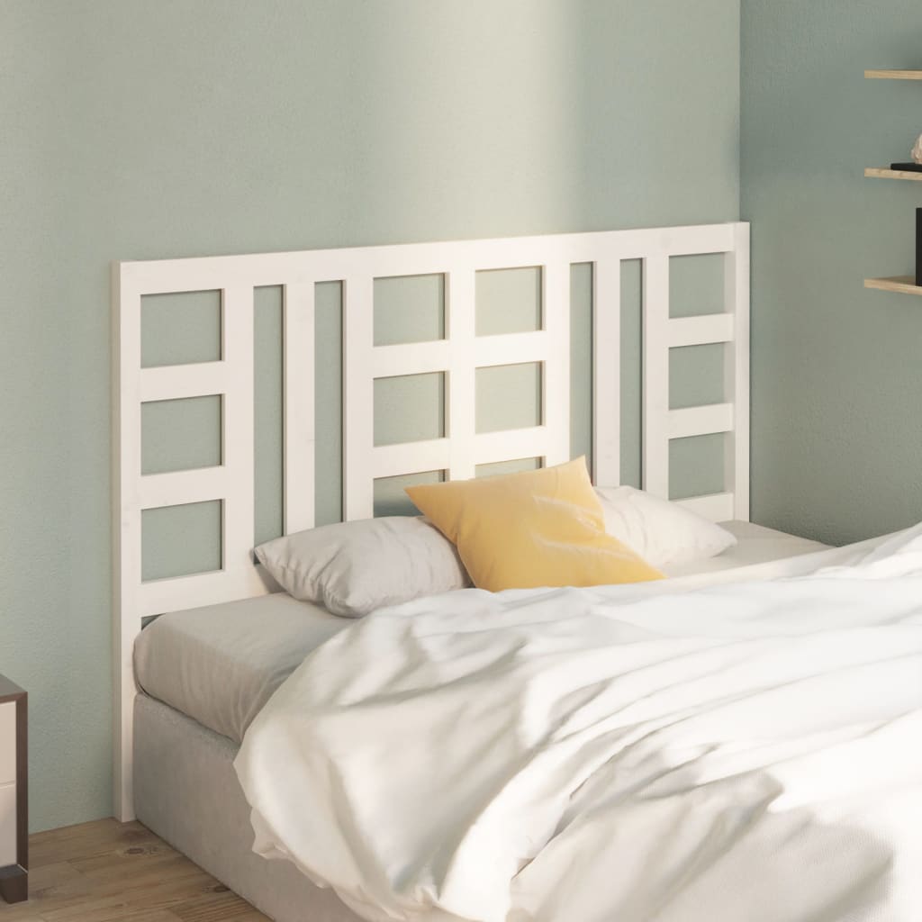 Bed Headboard White 156X4X100 Cm Solid Wood Pine