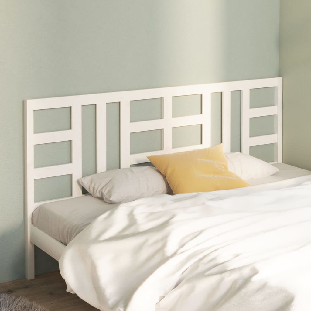 Bed Headboard White 156X4X100 Cm Solid Wood Pine