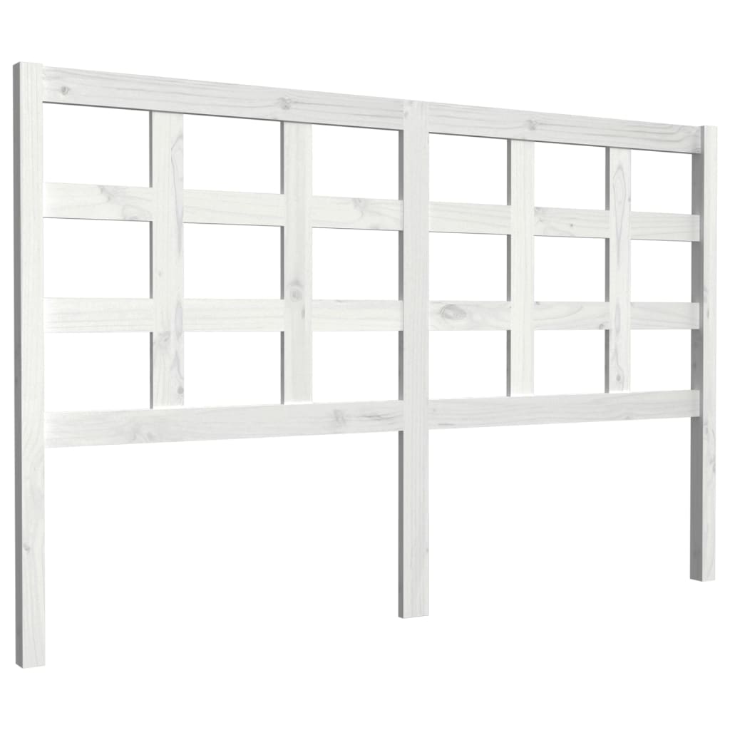 Bed Headboard White 156x4x100 cm Solid Wood Pine