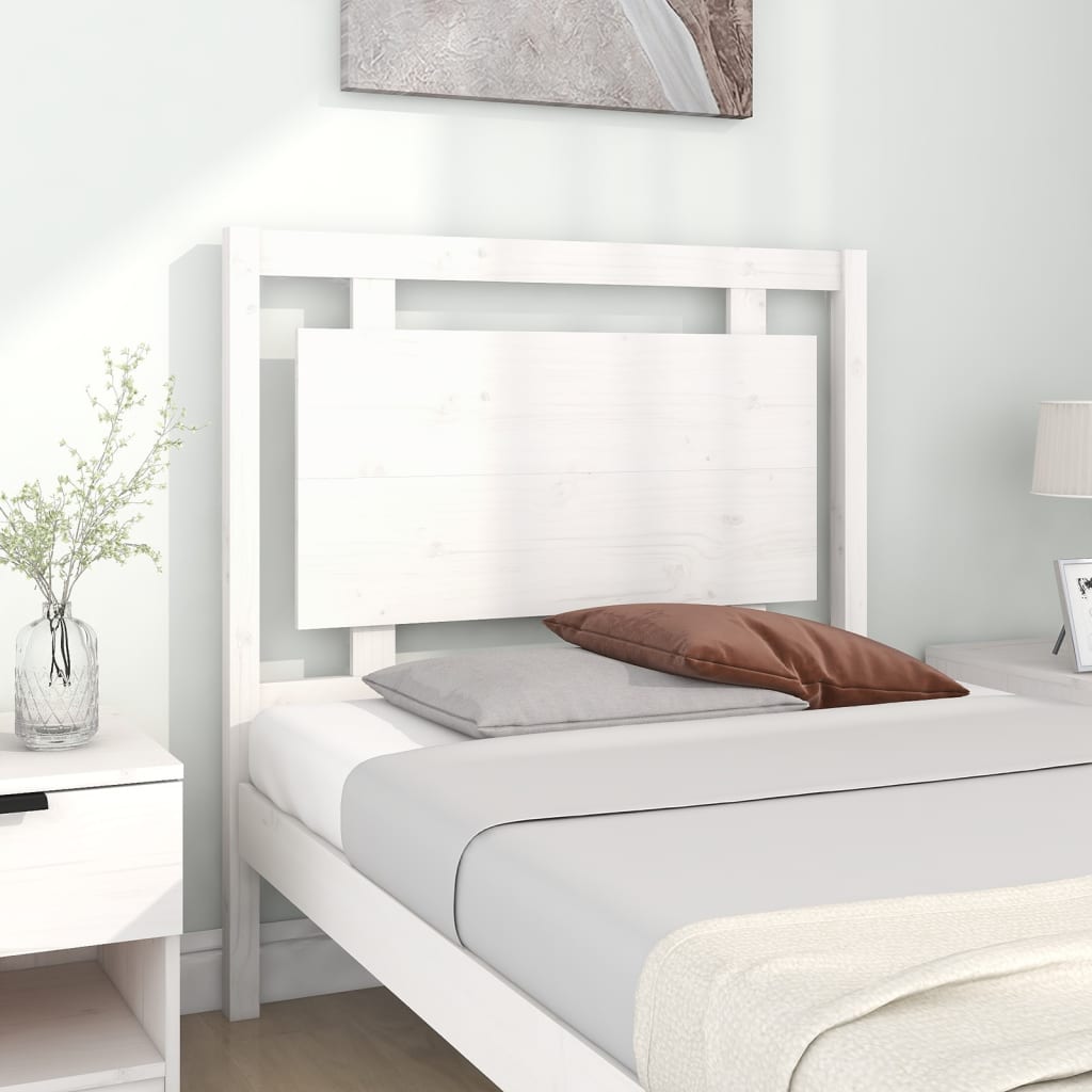 Bed Headboard White 95.5X4X100 Cm Solid Wood Pine