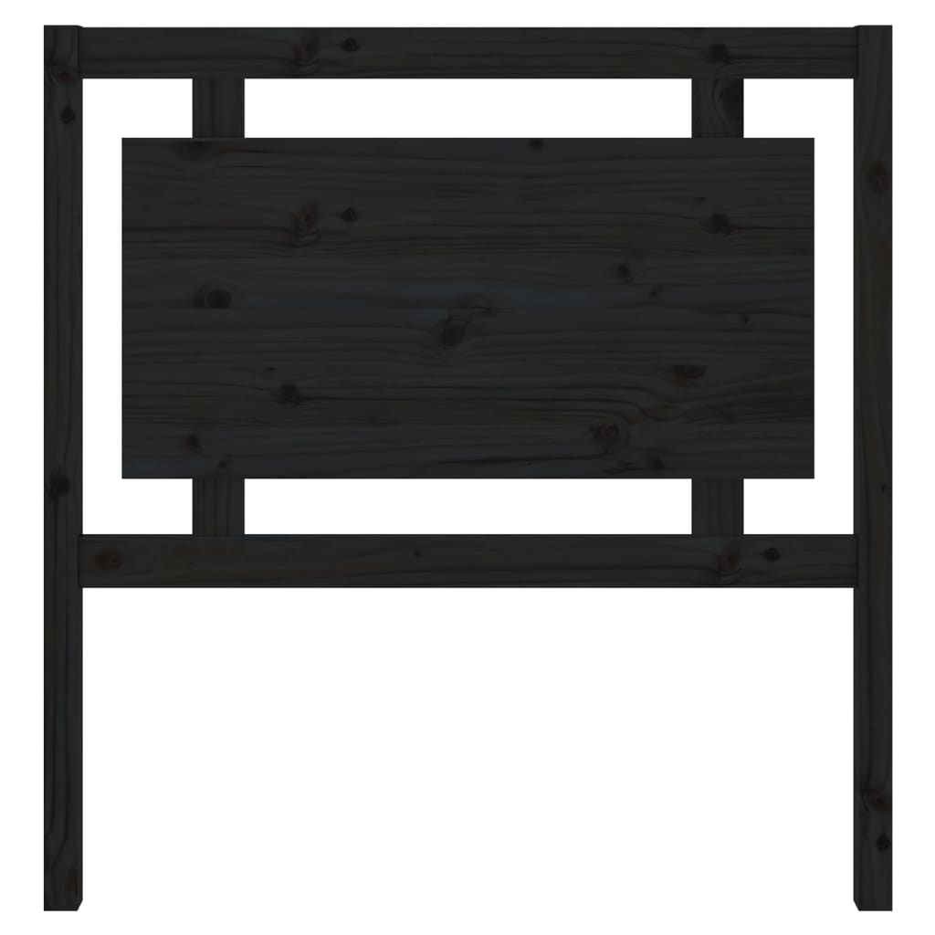 Bed Headboard Black 95.5x4x100 cm Solid Wood Pine