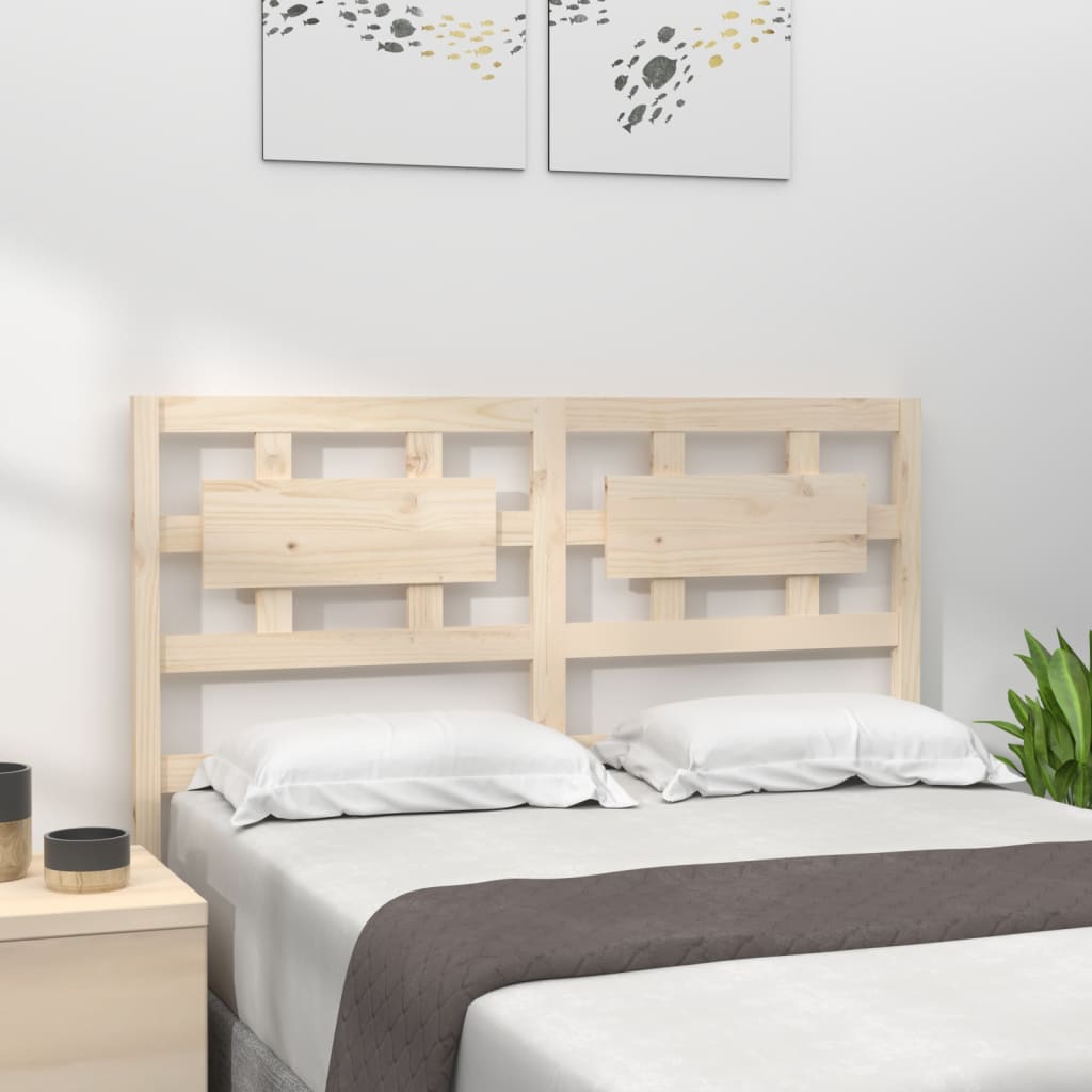 Bed Headboard Black 140.5X4X100 Cm Solid Wood Pine