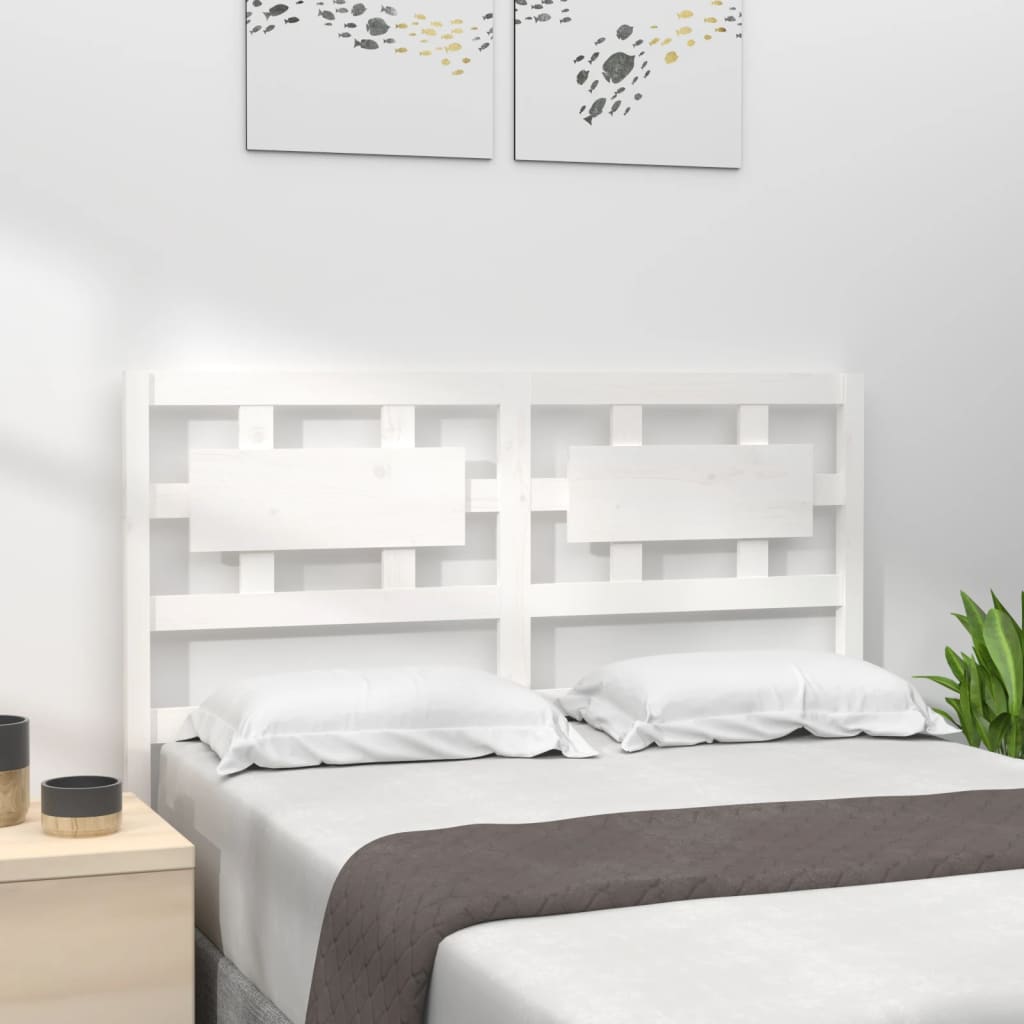 Bed Headboard Black 140.5X4X100 Cm Solid Wood Pine