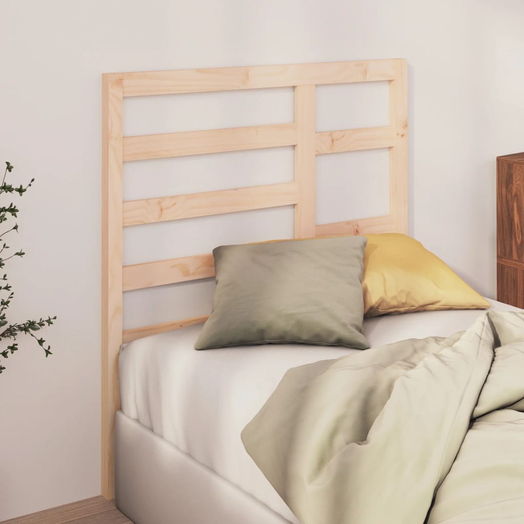 Bed Headboard Black 156X4X104 Cm Solid Wood Pine