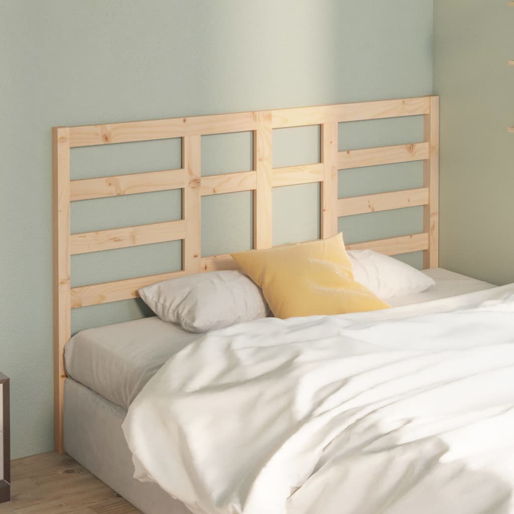 Bed Headboard Black 156X4X104 Cm Solid Wood Pine