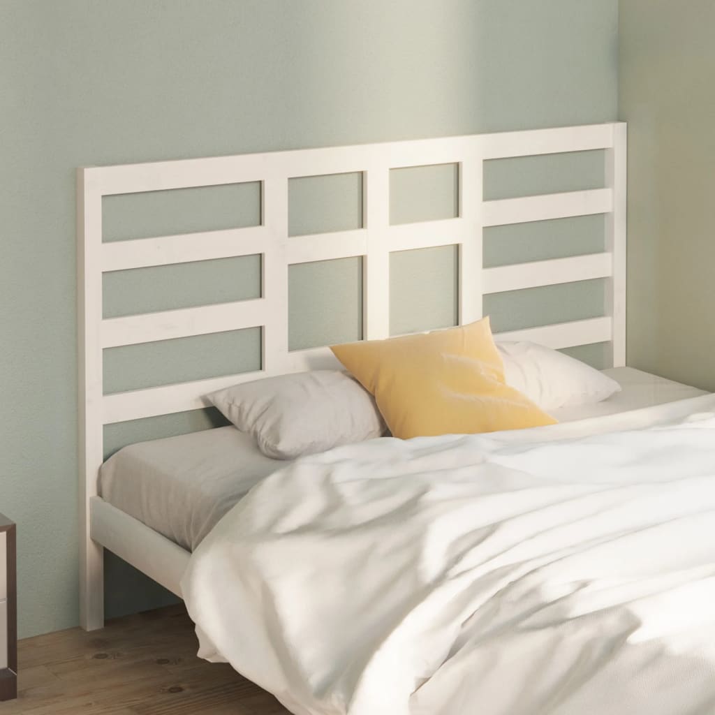 Bed Headboard Black 156X4X104 Cm Solid Wood Pine