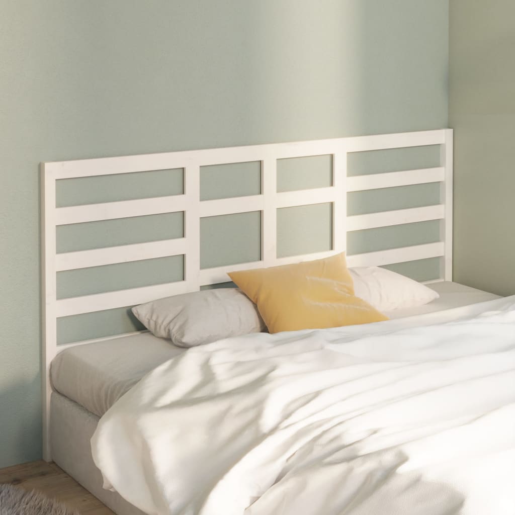 Bed Headboard White 186x4x104 cm Solid Wood Pine