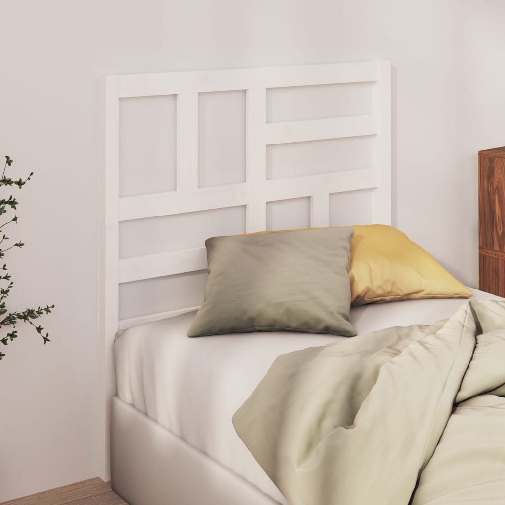 Bed Headboard White 96x4x104 cm Solid Wood Pine