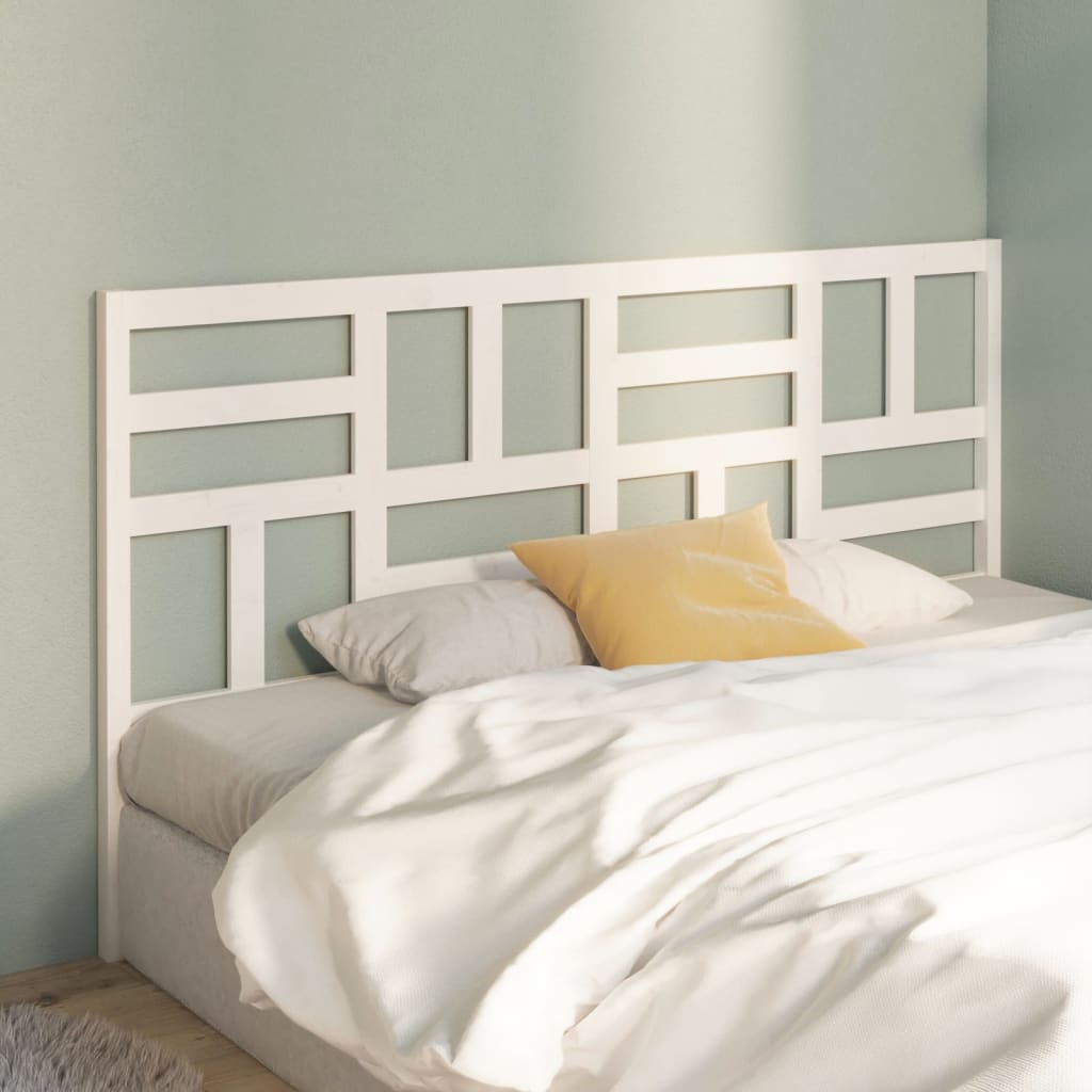 Bed Headboard White 186x4x104 cm Solid Wood Pine