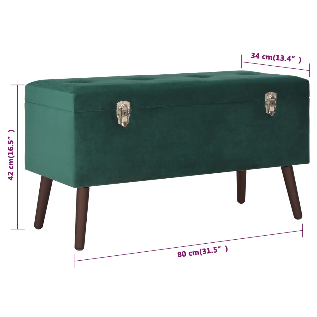 Bench With Storage Compartment 80 Cm Velvet