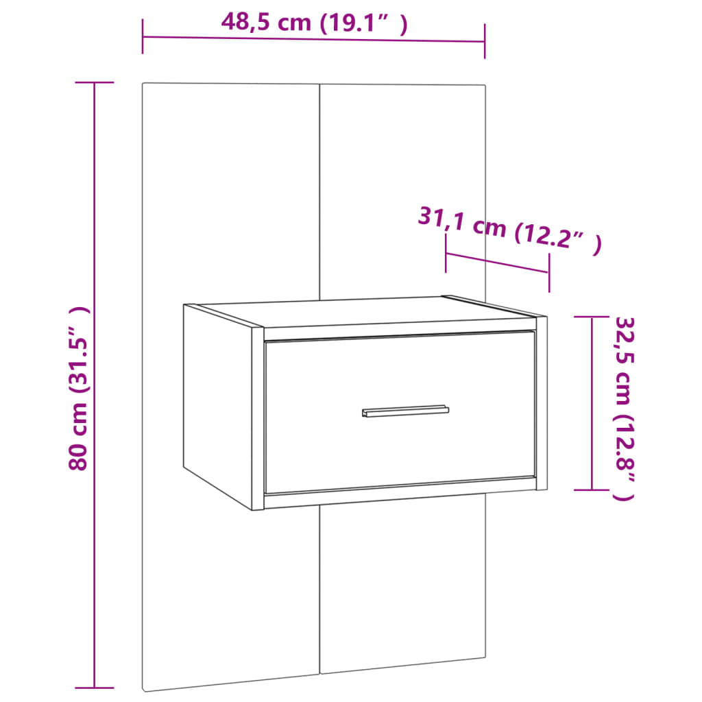 Wall-Mounted Bedside Cabinet