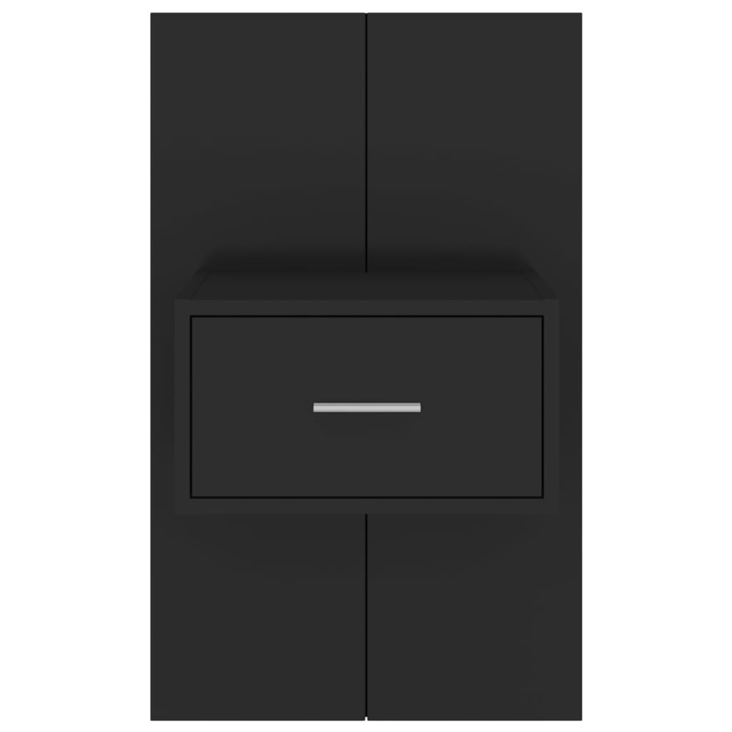 Wall-mounted Bedside Cabinets 2 pcs Black