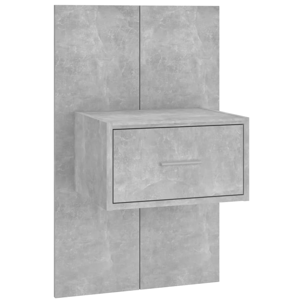 Wall-mounted Bedside Cabinet Concrete Grey