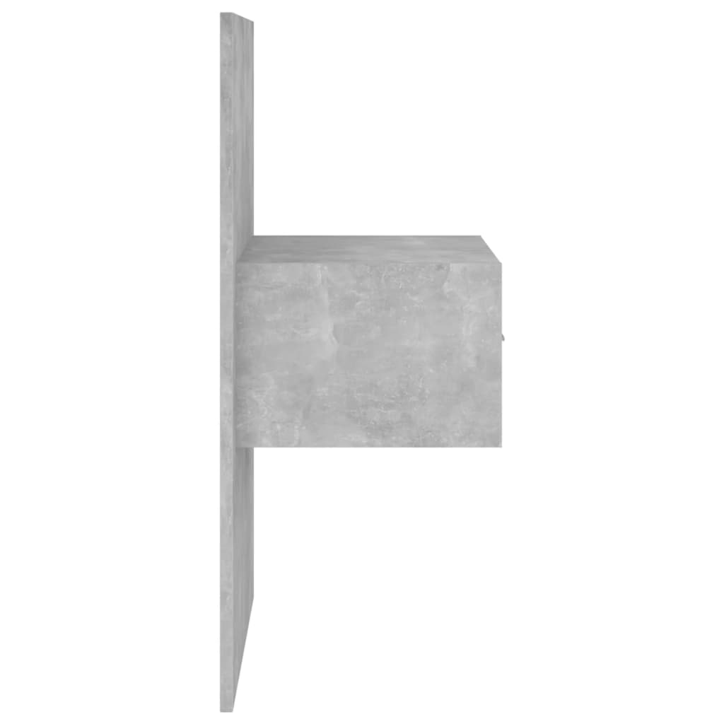 Wall-mounted Bedside Cabinet Concrete Grey