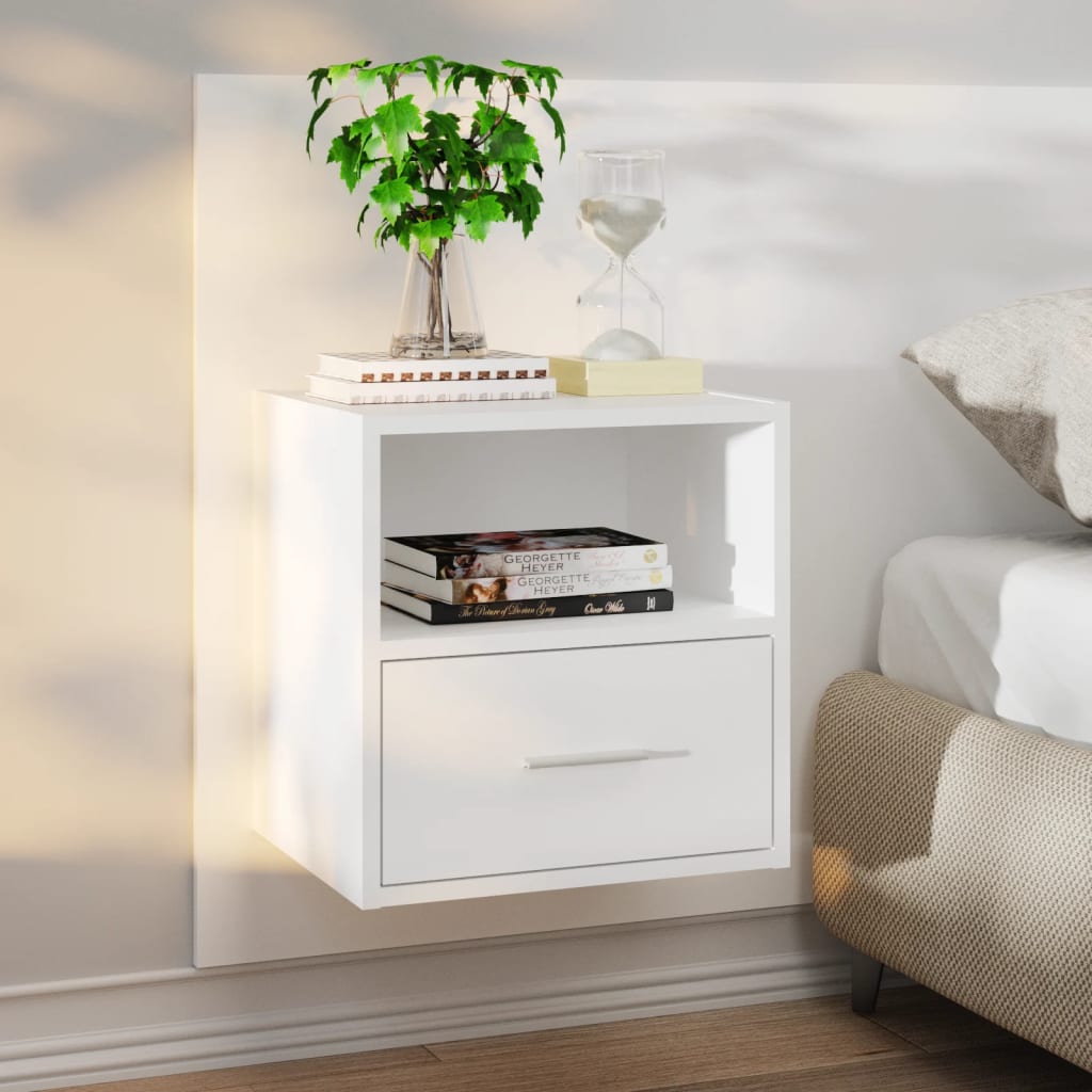 Wall-mounted Bedside Cabinet White