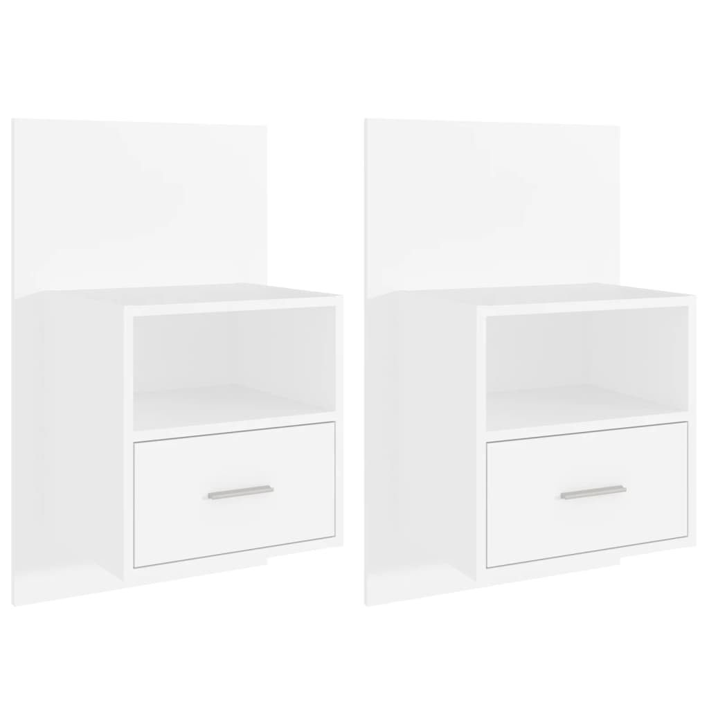 Wall-mounted Bedside Cabinets 2 pcs White