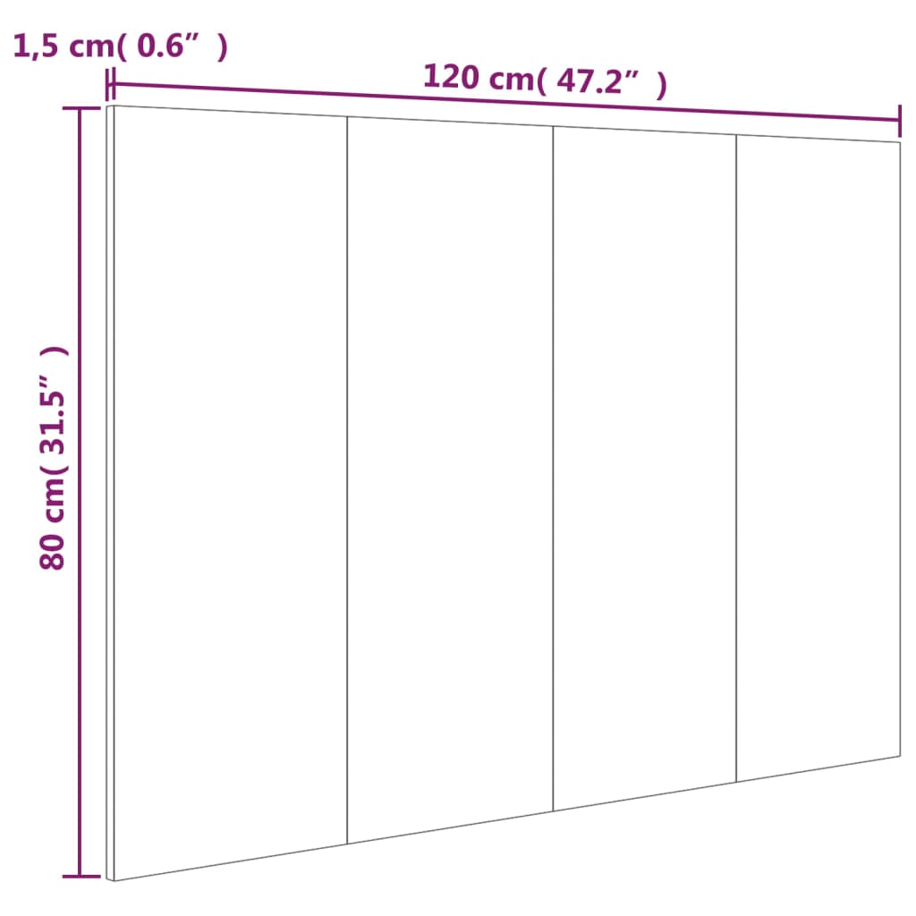 Bed Headboard 20X.5X80 Cm Engineered Wood