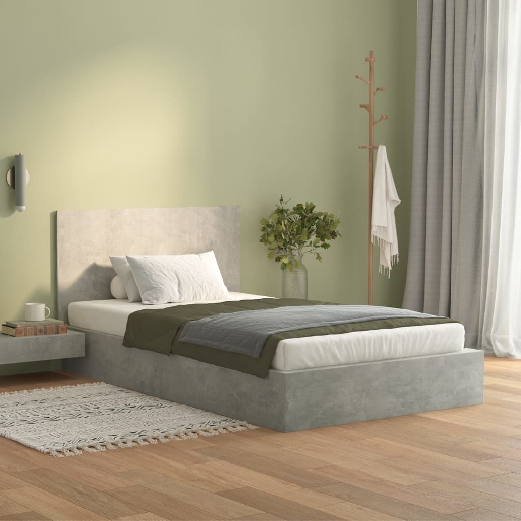 Bed Headboard Concrete Grey 120X1.5X80 Cm Engineered Wood