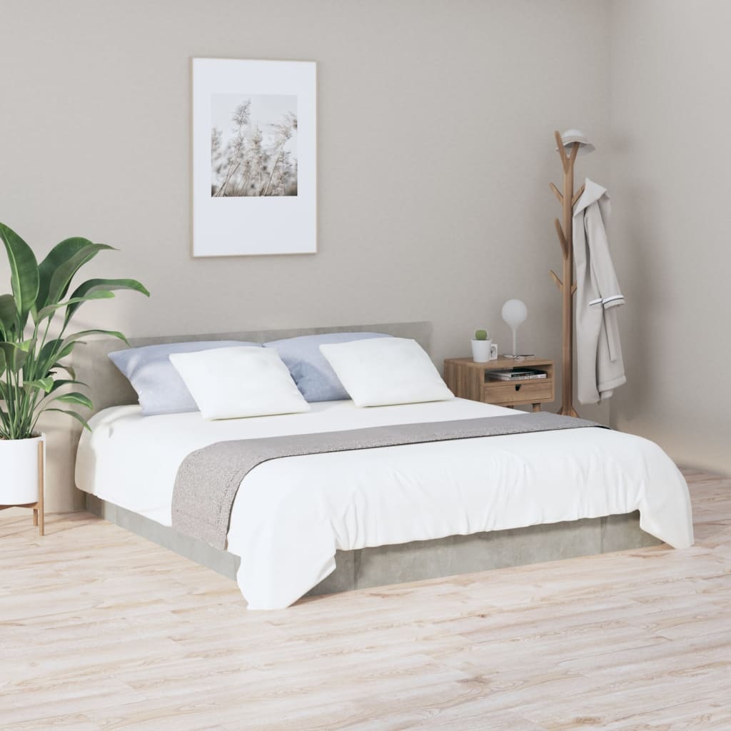 Bed Headboard Concrete Grey 200X1.5X80 Cm Engineered Wood