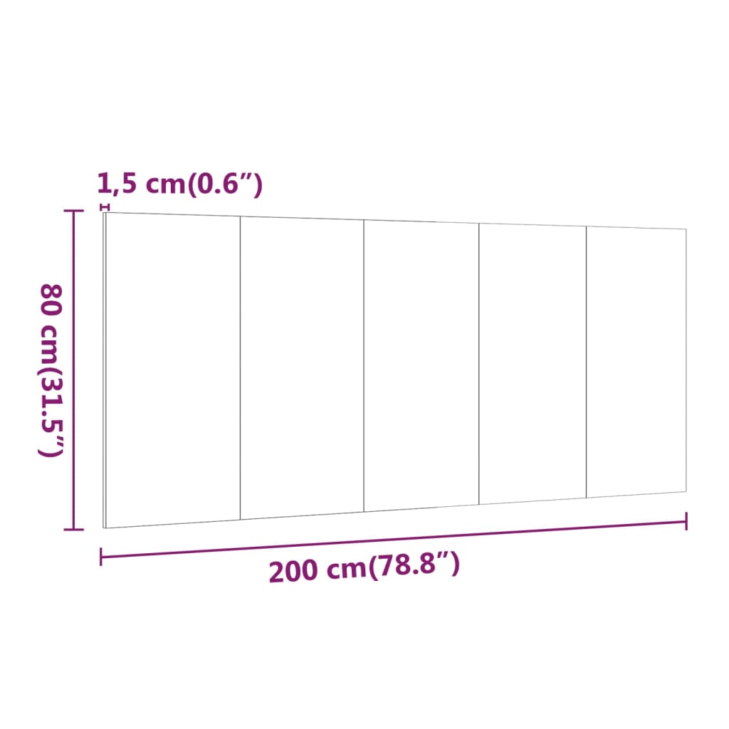 Bed Headboard High Gloss White 200x1.5x80 cm Engineered Wood