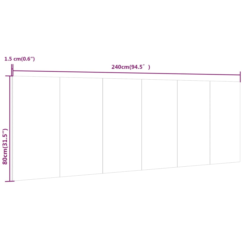 Wall Headboard 240X.5X80 Cm Engineered Wood