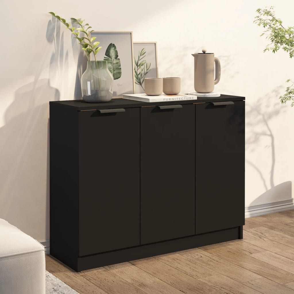 Sideboard Black 90.5x30x70 cm Engineered Wood