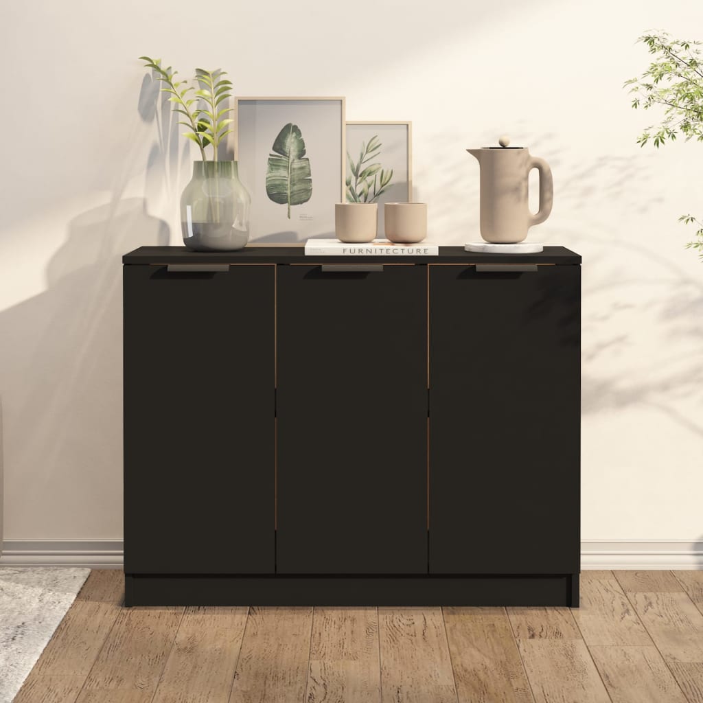 Sideboard Black 90.5x30x70 cm Engineered Wood