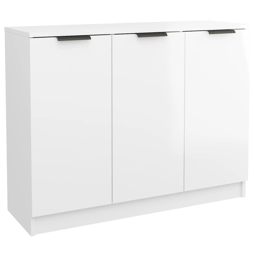 Sideboard High Gloss White 90.5X30X70 Cm Engineered Wood