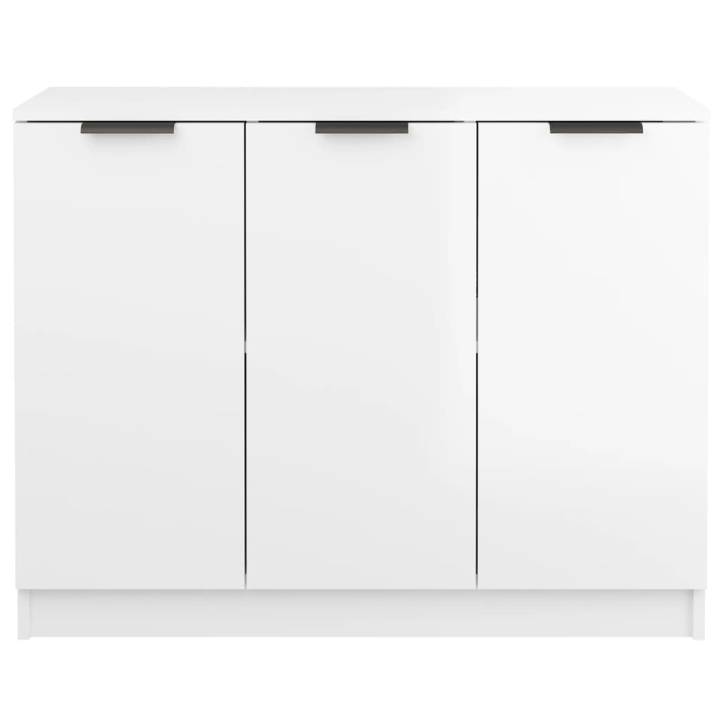 Sideboard High Gloss White 90.5X30X70 Cm Engineered Wood