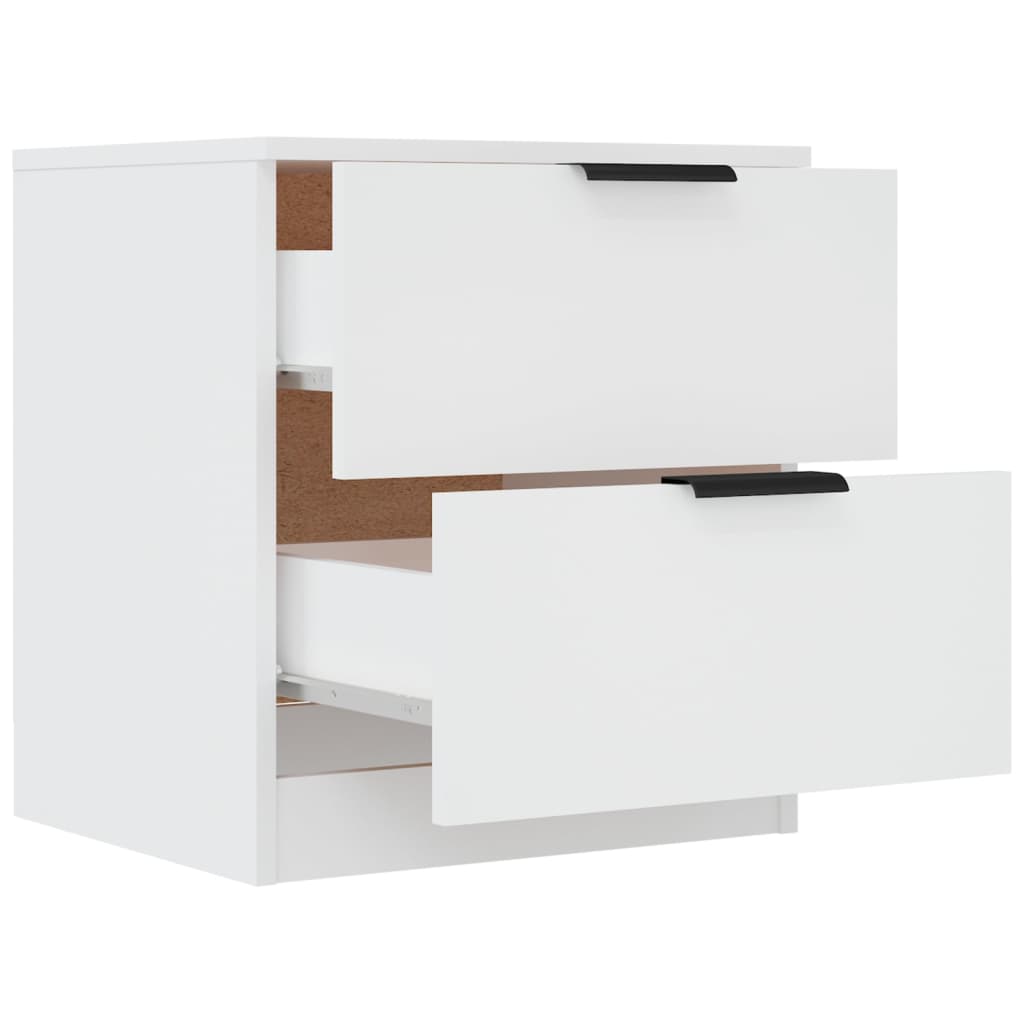 Bedside Cabinets 2 pcs White Engineered Wood