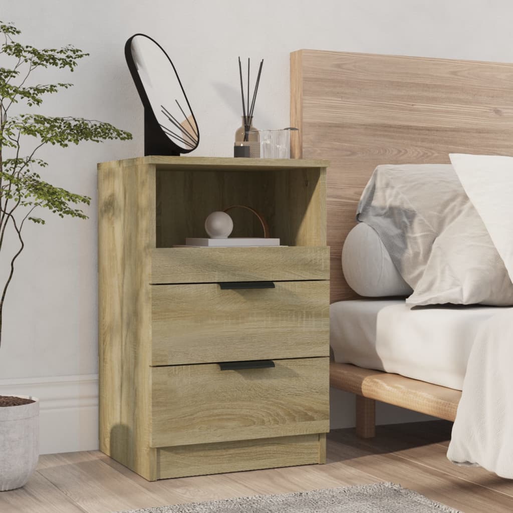 Bedside Cabinets Pcs Engineered Wood