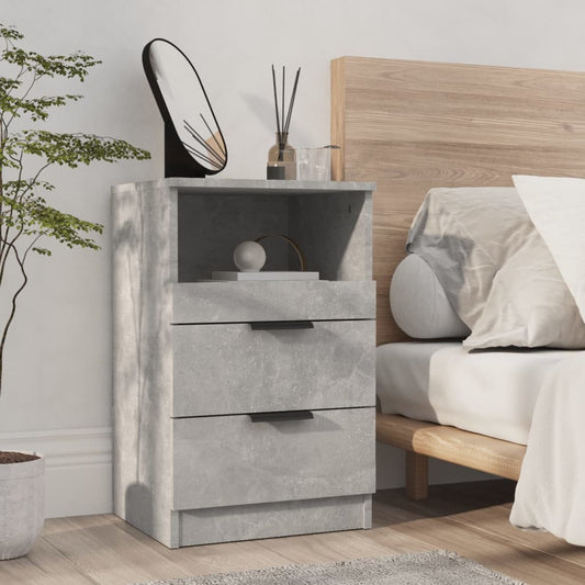 Bedside Cabinet Concrete Grey Engineered Wood