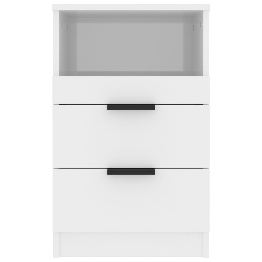 Bedside Cabinet High Gloss White Engineered Wood