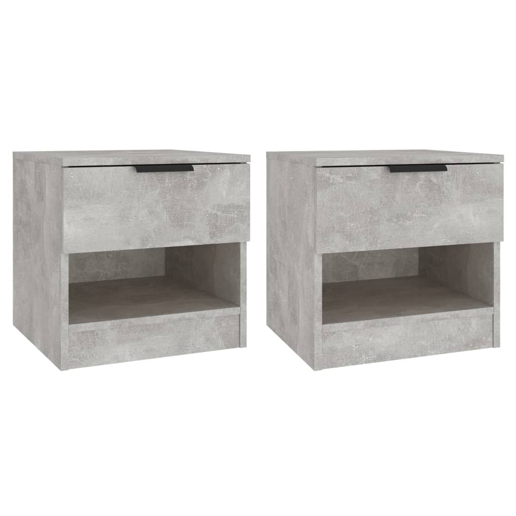 Bedside Cabinets 2 pcs Concrete Grey Engineered Wood