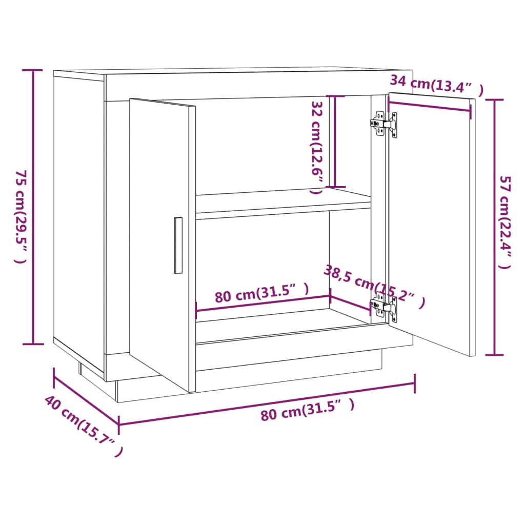 Sideboard 80X40X75 Cm Engineered Wood