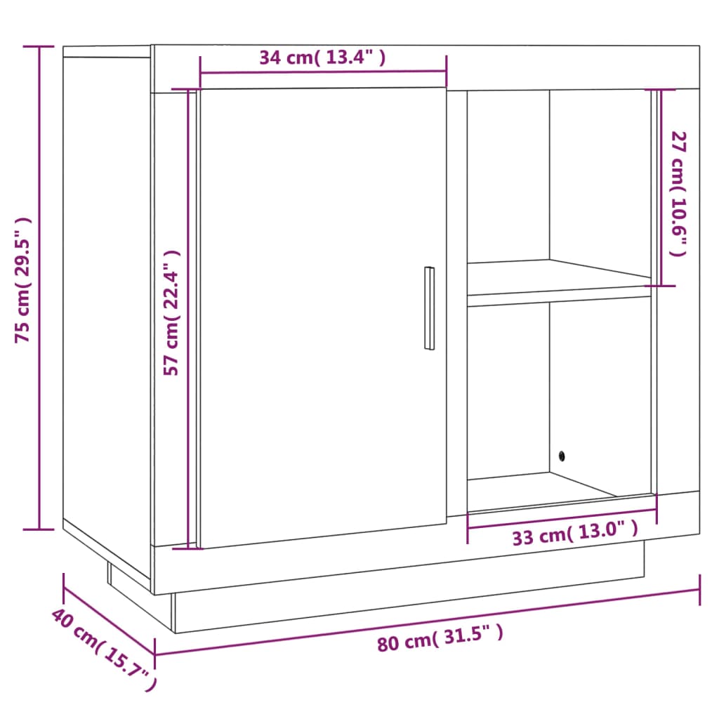 Sideboard 80X40X75 Cm