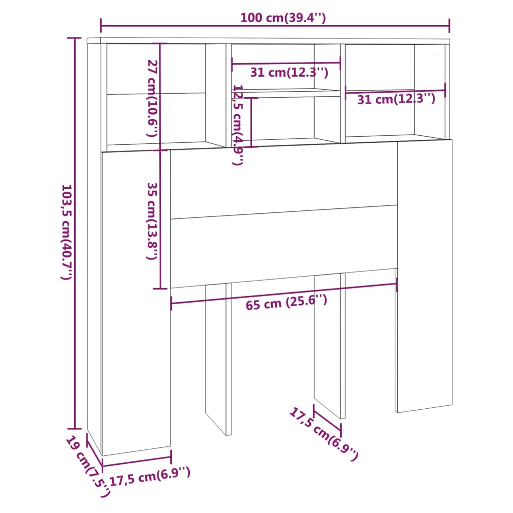 Headboard Cabinet 00X9X03.5 Cm