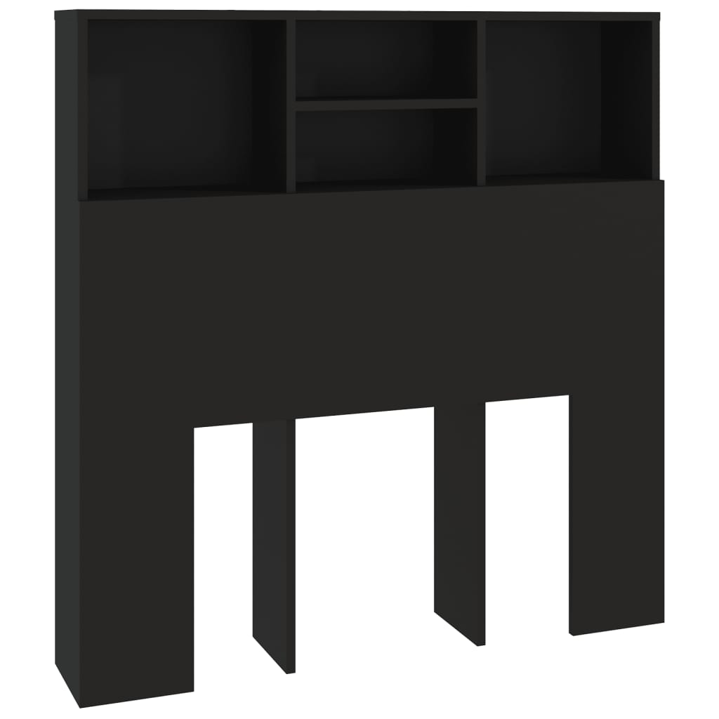 Headboard Cabinet Black 100X19X103.5 Cm