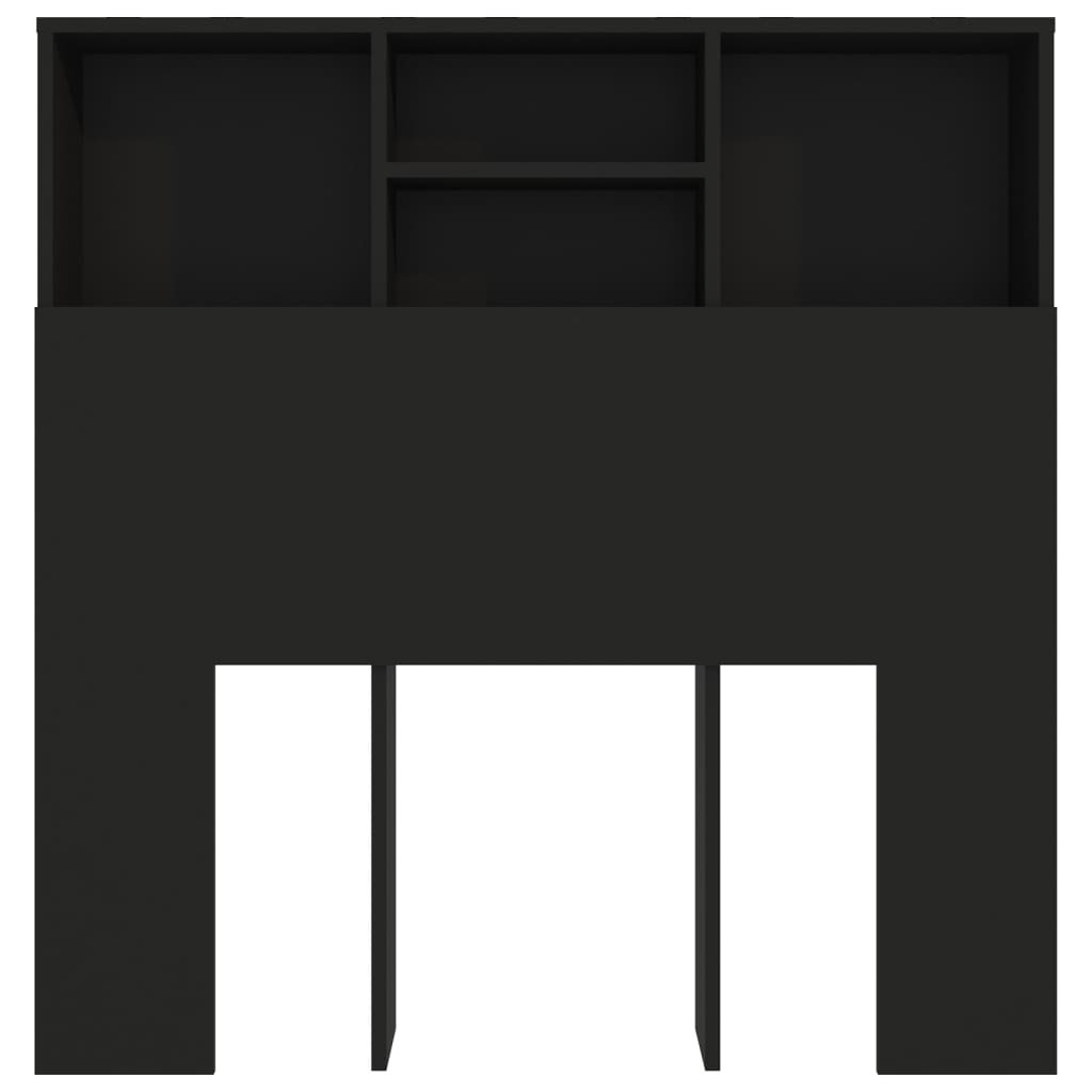 Headboard Cabinet Black 100X19X103.5 Cm