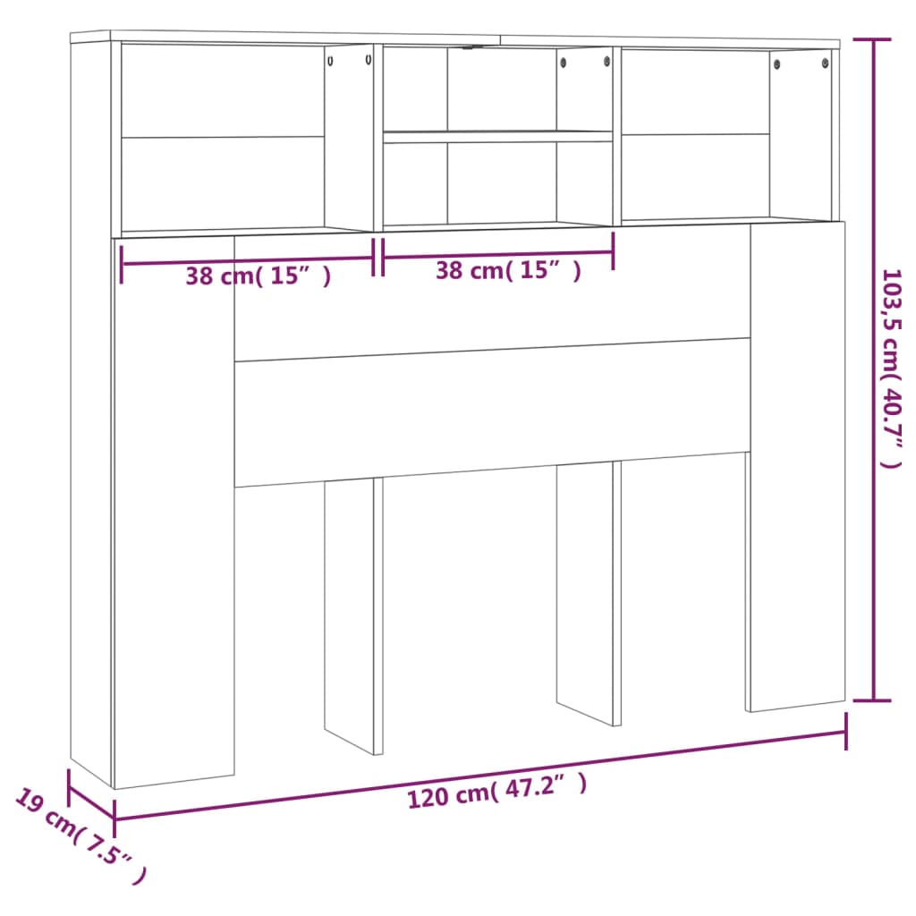 Headboard Cabinet 20X9X03.5 Cm